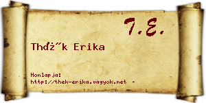 Thék Erika névjegykártya